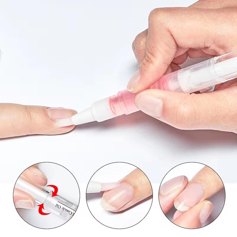 Yimart Set of 4pcs Aloe Flavor Cuticle Revitalizer Oil Pen with Soft Brush,Nail Nutritional Cuticle Oil Pen For Anti-barb Finger Edge Nail Care Tool