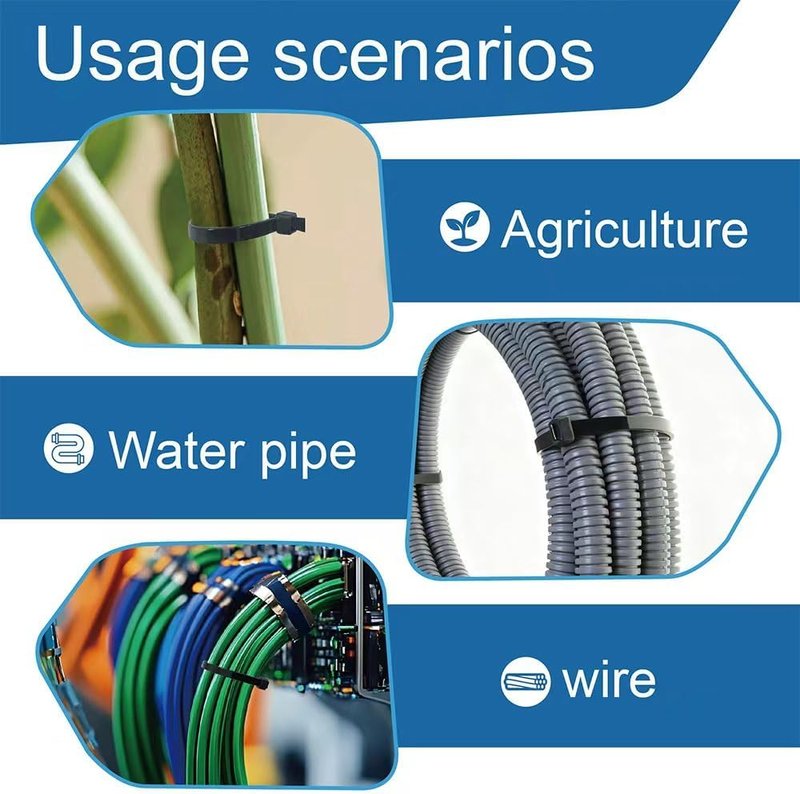 400 Pack Black Zip Ties Assorted Sizes 8+12+14+18 Inch, Heavy Duty 100lbs Self-Locking Electrical Cable Ties, UV Resistant Wire Ties for Indoor and Outdoor Use