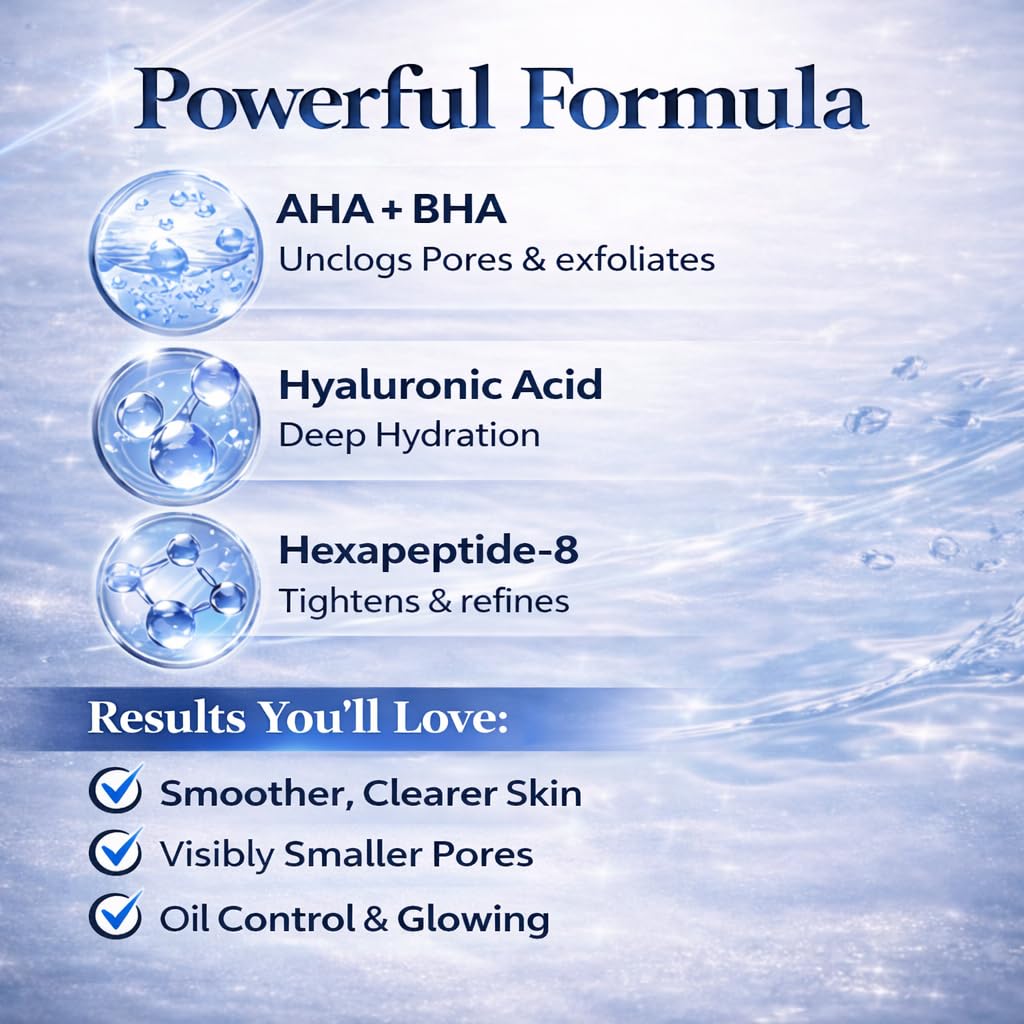 LUMIVIDA Zero Pore Pad Exfoliating Toner Pads with AHA, BHA, Panthenol, Allantoin, Hexapeptide-8, Hyaluronic Acid for Pore Control and Barrier Repair, 100 Pads, 7.05 oz