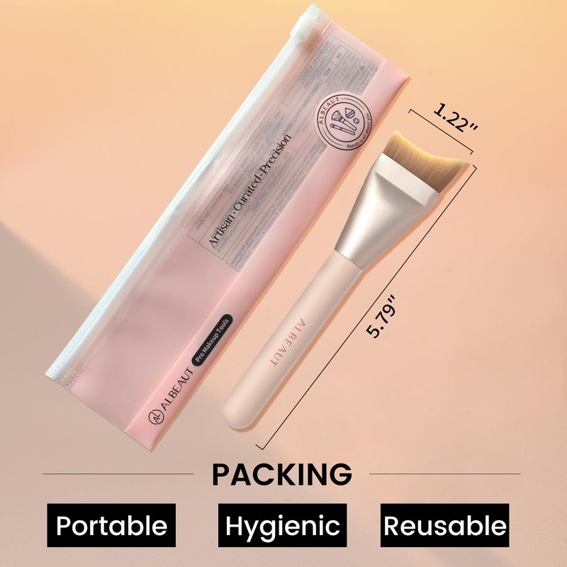 Albeaut Untra-thin Flat Foundation Brush, Spatula Foundation Brush for Liquid Makeup Synthetic Bristles Base Makeup Brush for Seamless Application, Vegan & Cruelty-free P06