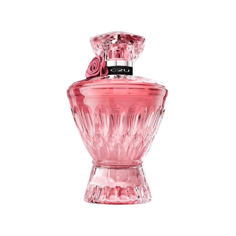 Pink Crystal Gem Eau de Parfum 75ml 2.54 fl.oz - Peach & Floral Scent, Long Lasting Perfumes for Women, Elegant Glass Bottle