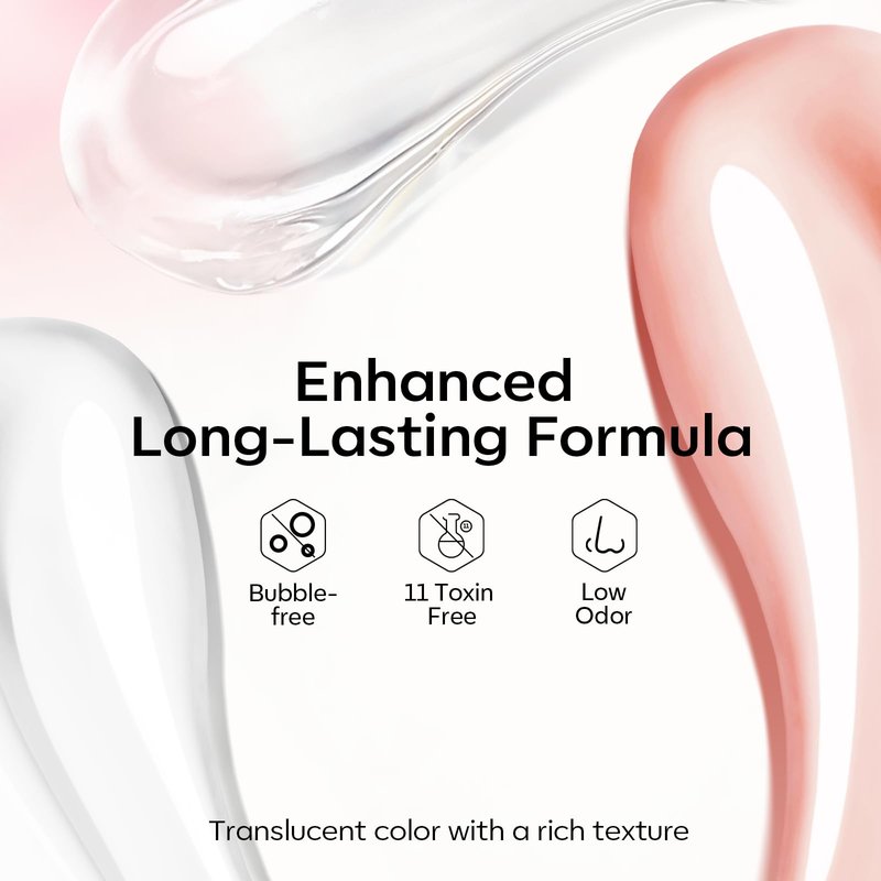 Modelones Poly Gel Nail Kit 3 Colors Clear White Apricot with Slip Solution Dual Nail Forms Top Base Coat Extension Builder Gel Polygel Toenail Kit DIY Nail Art Salon Use
