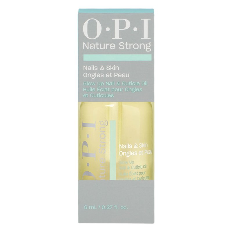 OPI Nature Strong Nails & Skin - Glow Up Nail & Cuticle Oil with Dropper | Lightweight, Nourishing Natural Oil Blend Moisturizes Dry Cuticles | Enriched with Vitamin E | 0.27 Fl Oz | 8 mL