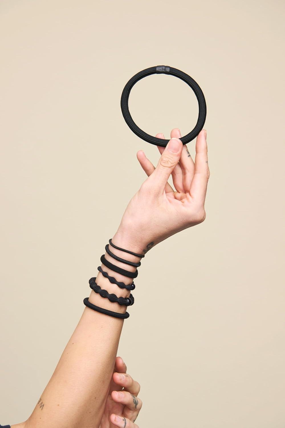 Ultimate Daily Hair Ties Kit - Ouchless No-Damage Elastics for All Hair Types | 30 Black + 10 Neutral + 8 Seamless Ponytail Holders