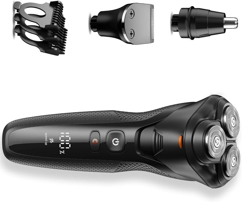 rategist Cordless Electric Razor for Men: 3-in-1 Electric Shavers for Men - IPX7 Waterproof & Precision Blades - Turbo Speed Travel Kit for Beard Nose Sideburns