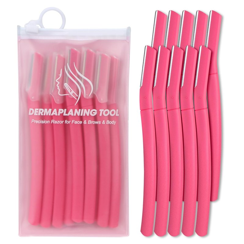 Skiennix Dermaplane Razor - Gentle Facial Exfoliation Tool for Peach Fuzz & Eyebrow Shaping | Coral
