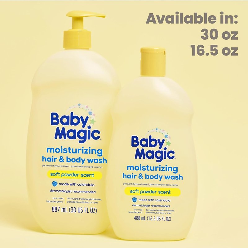 Baby Magic Hair & Body Wash - Moisturizing Formula for Soft Skin & Hair | 16.5 Fl Oz