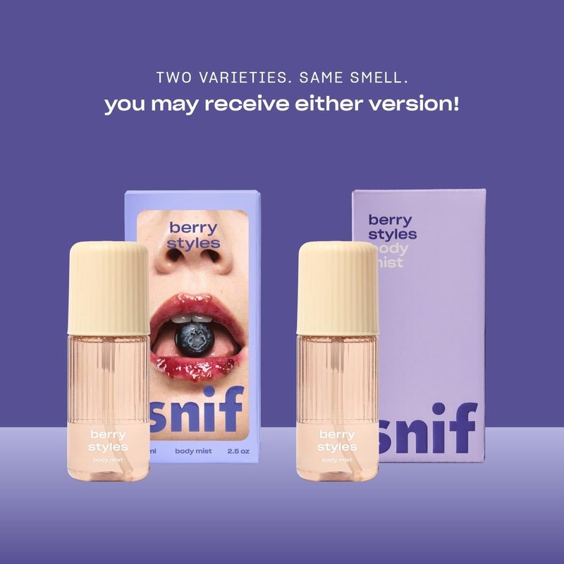 Snif Berry Styles Body Mist - Fruity Gourmand Fragrance for Body & Hair | 2.5oz Blueberry, Raspberry & Vanilla