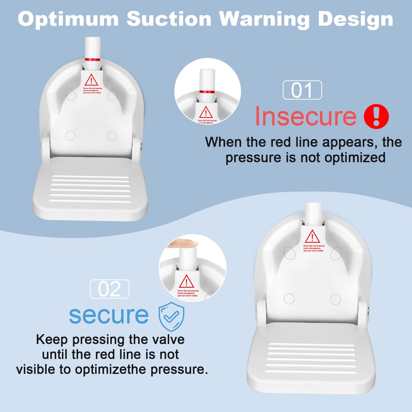 Foldable Shower Foot Rest with Suction Cup for Shaving Legs,Anti-Slip Shower Pedal with No Drilling Suction Cup for Pregnant Woman & Back Pain Sufferers- Reduce Body Strain & Bending Over