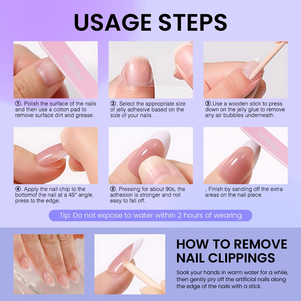 XZMeiLun Summer Pink French Tip Press On Nails, Short Almond Shape with 3D Pearl & White Flower Design, Reusable Salon-Quality Acrylic Fake Nails, Stick-On Nails for Women & Girls (No Glue Included)