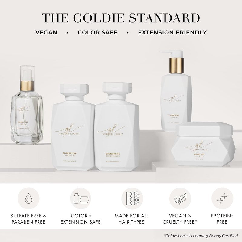 Goldie Locks Flexible Hold Hairspray - Lightweight, All-Day Hold & Brushable Finish - Humidity Resistant - Safe for Extensions & Color-Treated Hair - Protein-Free - 9 oz