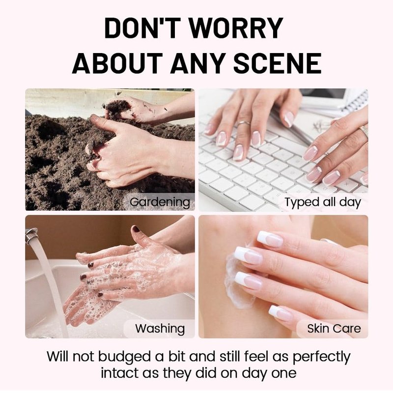 XZMeiLun Ombre Pink and White Gradient Press on Nails Short Oval Fake Nails – French Tip Acrylic Nails for Women, Golden & Shiny Artificial False Nails, Stylish Design, Suitable for Birthday Parties