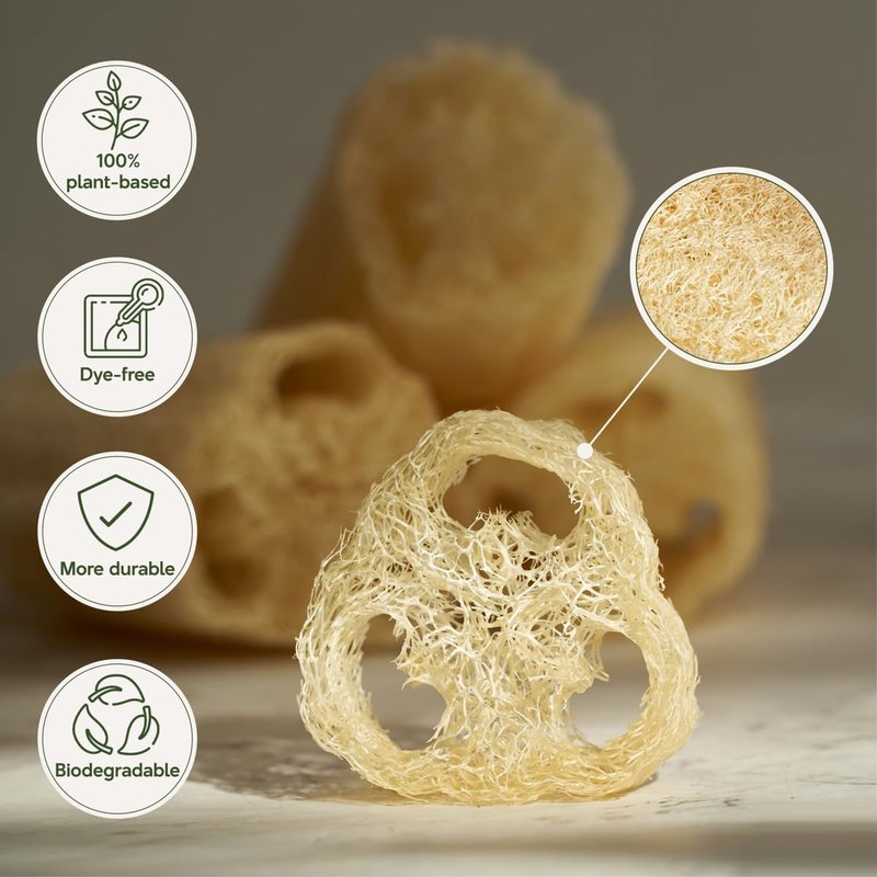 NileCart Back Loofah for Shower - Natural Loofah Back Scrubbers for Shower from Egyptian Loofah for Women & Men - Egyptian Loofah Sponge Back exfoliator. A Natural exfoliating Back Scrubber
