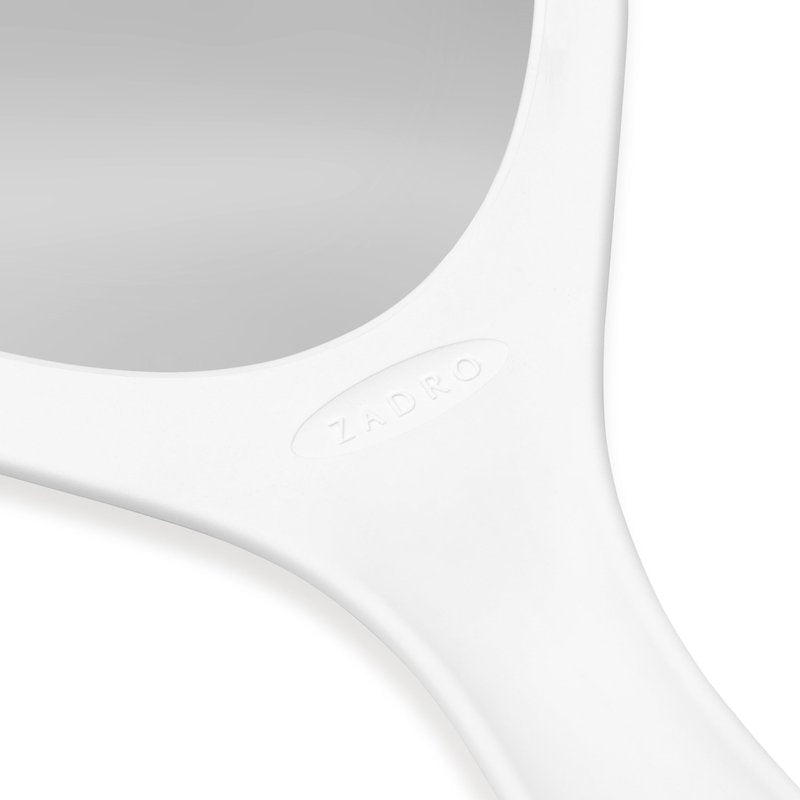 Zadro Salon Professional Extra Large Hand Mirror with Handle, 10" W x 19" L, Multi-Purpose Oval Handheld Mirror with New Distortion-Free Reflection (1, White, Large (Pack of 1))