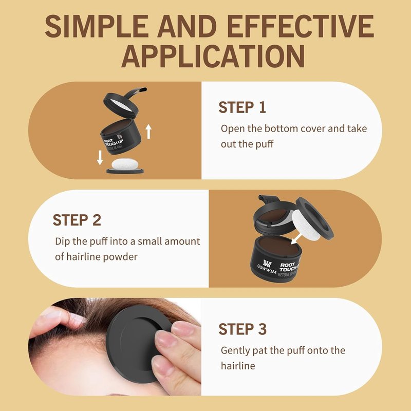 Hairline Powder | Black Hair Color Shadow for Instant Gray Coverage - 4g Touch-Up Solution