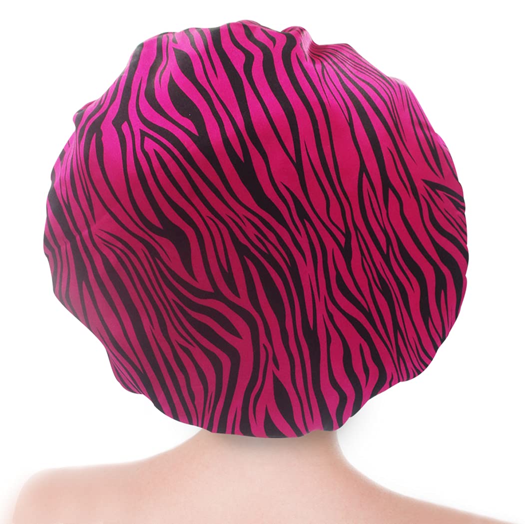 Bleu Bath (2 Pack) Sexy Lovely Fashion Style Hair Cap Extra Large Double Layer Lined Waterproof Durable Eco-Friendly Shower Cap with Tight Elastic-Fashionista Collection Bath Cap (Sexy Style)
