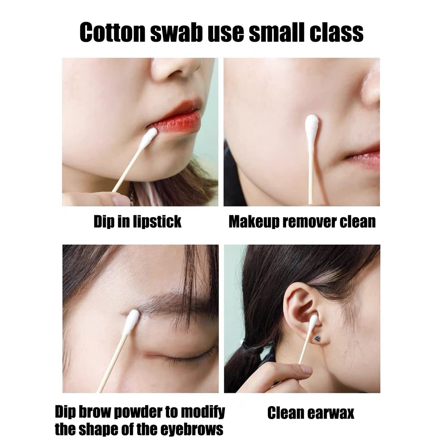 Thick Cotton Swabs,XL Size Natural Bamboo Cotton Buds,Organic Biodegradable, Large Double Tips Swabs, Extra Absorbent Cotton Swabs For Cleaning