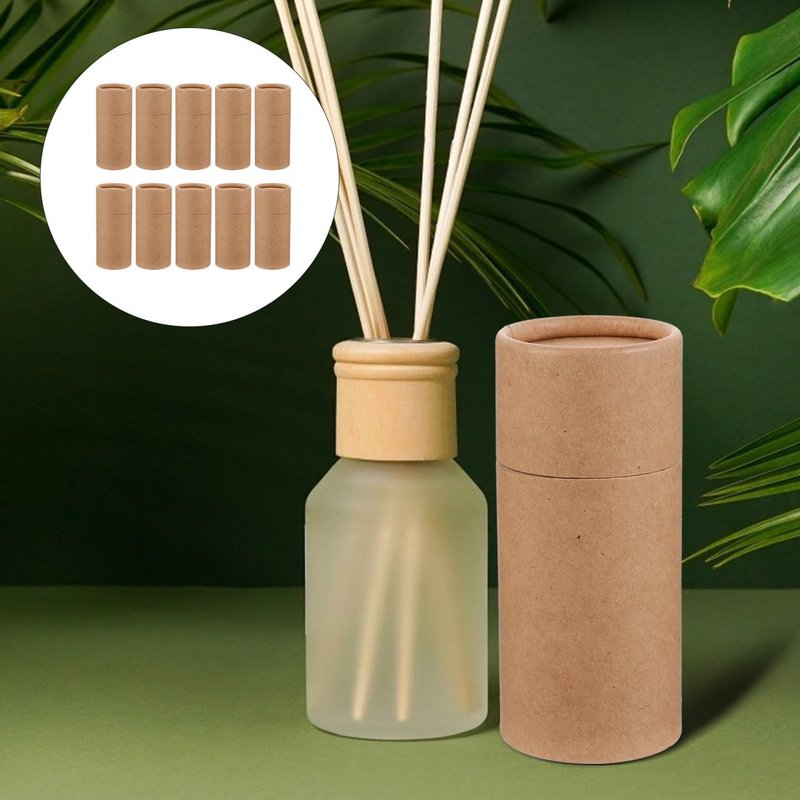 Hemoton 20 Pcs Paper Cylinder Gift Boxes 5.27X4.56X2.28In with Lids for Essential Oil Bottles Tea Crafts Small Item Storage Packaging