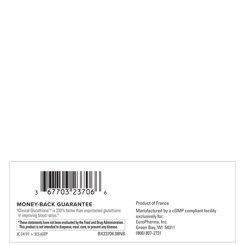 Terry Naturally Clinical Glutathione - Antioxidant Supplement for High Absorption - Dietary Supplement with L-Glutathione - Vegan to Support Cell Health - 60 Slow Melt Tablets