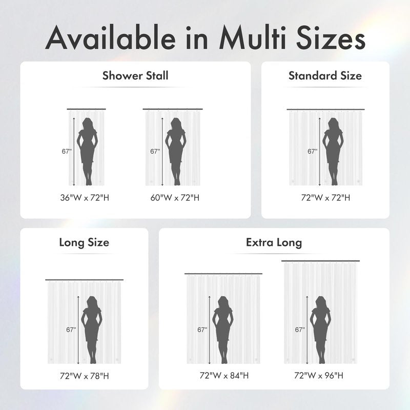 Amazer Extra Long Shower Curtain Liner 72 x 84 Clear Shower Liner Medium Weight PEVA Waterproof Inside Shower Curtains for Bathroom with 3 Magnets and Rustproof Grommets