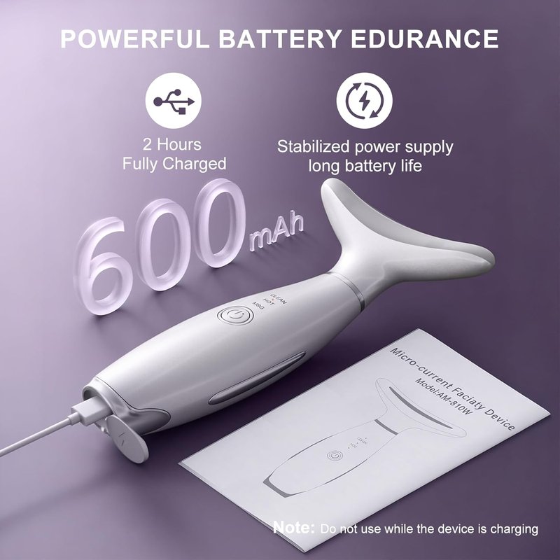 Red Light Therapy Face Massager - Multifunctional Micro-Current & LED Tool for Home Use | Rechargeable & Portable