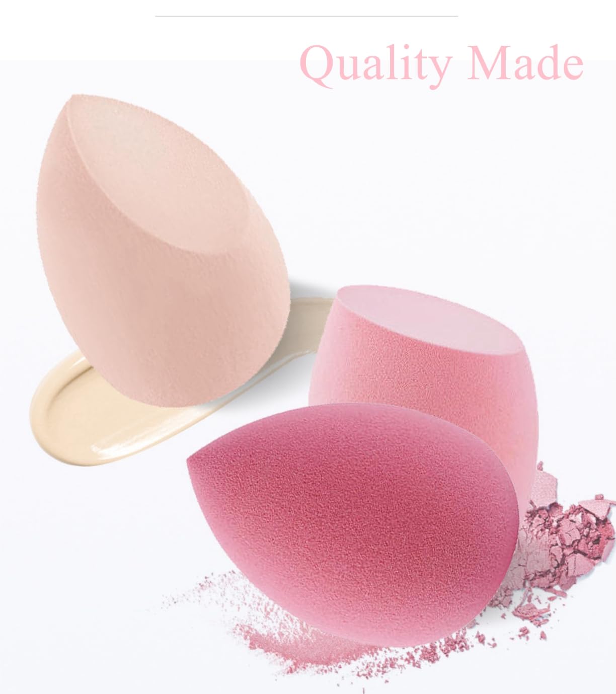 Stianiiile Makeup Sponge Set of 4, Latex Free, Blender Beauty for Liquid, Cream, and Powder, Soft and Flexible, Beauty Sponges,Super Soft Beauty Cosmetic