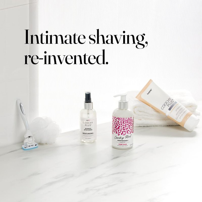 IntiMD Coochy Plus Intimate Shaving Kit - Antioxidant Formula for Razor Burns & Ingrown Hairs | Fragrance-Free Cream & Mist