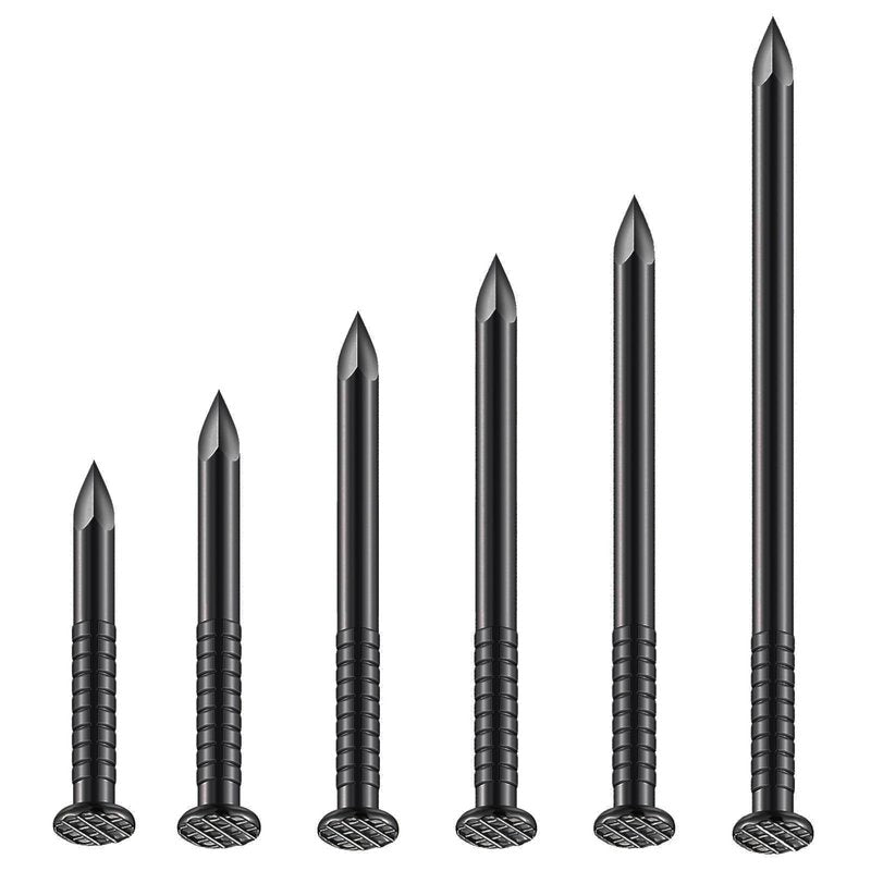 Wensilon Black High Strength Nails Kit, Hanging Nails Kit, Wall Nails Kit, Wood Nails Kit, Long Nails Kit
