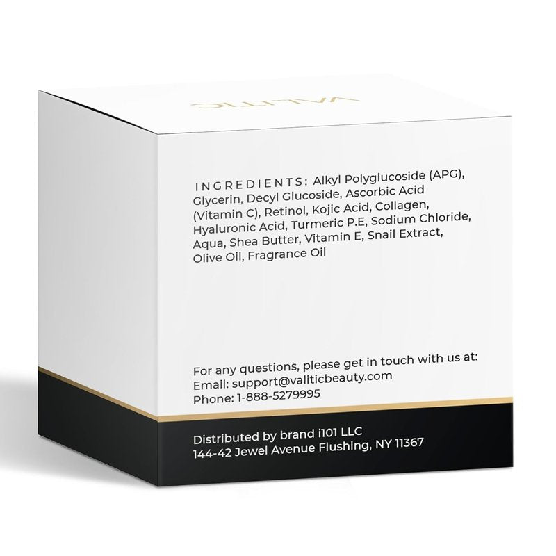 VALITIC Snail Mucin Cleanser Soap Bar - Turmeric & Kojic Acid Dark Spot Corrector | Anti-Aging Hydration - 2 Pack