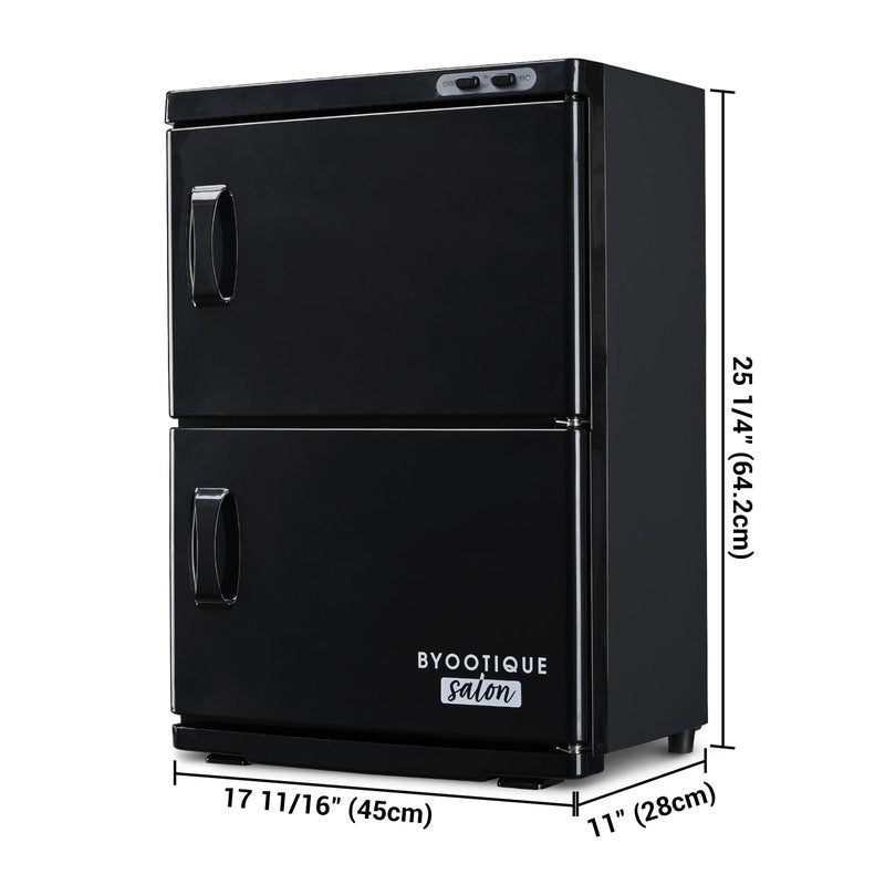 AW BYOOTIQUE Spa Towel Warmer Cabinet for Facial, 46L Extra Large Capacity, 2in1 Professional Black Double Hot Towel Cabinet Heater Machine for Beauty Salon,Barber,Massage,Hair Salon,Estheticians