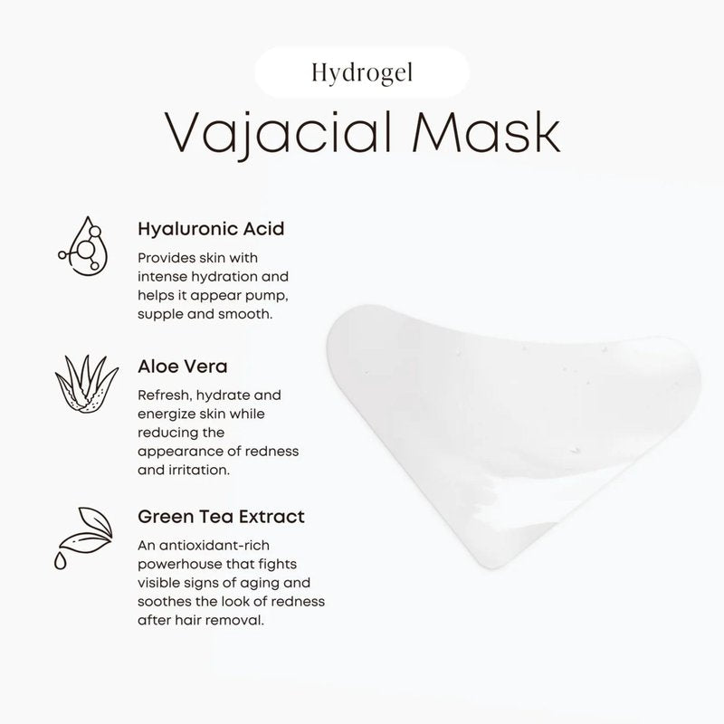 Bushbalm Hydrogel Vajacial Triangle Mask - Hydrating Post-Hair Removal Patch with Hyaluronic Acid and Aloe Vera to Cool and Soothe Skin, Triangle Only