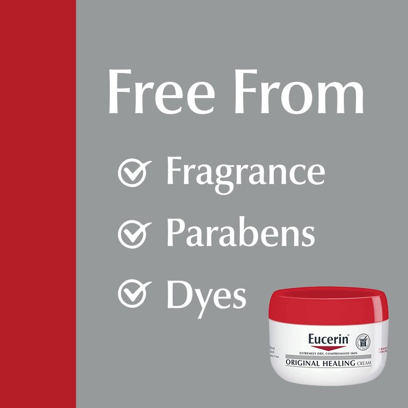 Eucerin Original Healing Cream, Unscented Body Cream for Extremely Dry, Sensitive and Compromised Skin, Emollient Enriched Body Moisturizer, 16 Oz Jar, Pack of 2