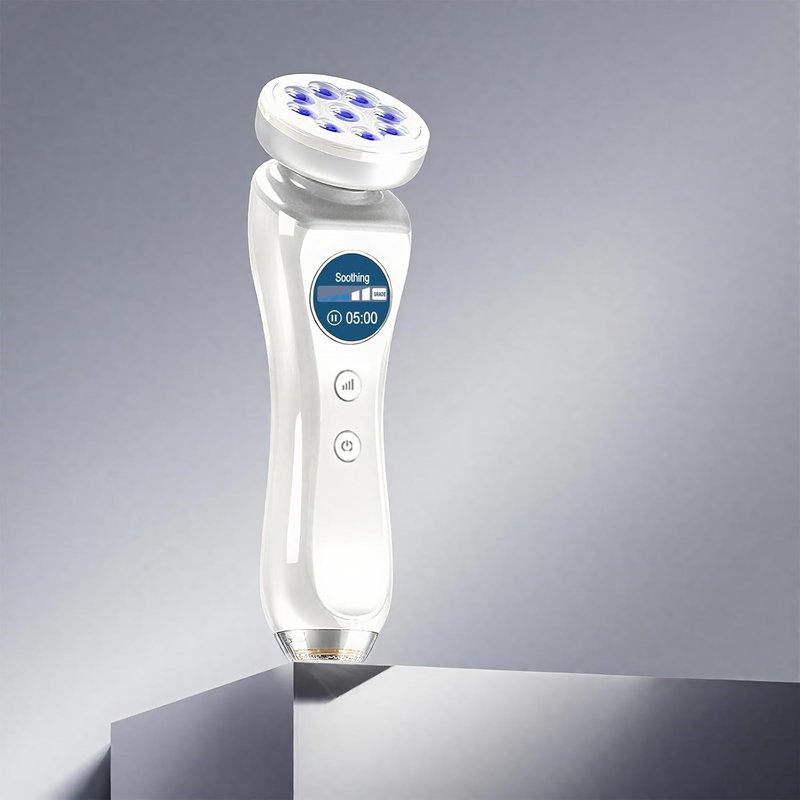 Skiennix 5-in-1 Beauty Massager - Facial & Neck Care with Red Light, Thermal, Vibration | Skin Detection Function