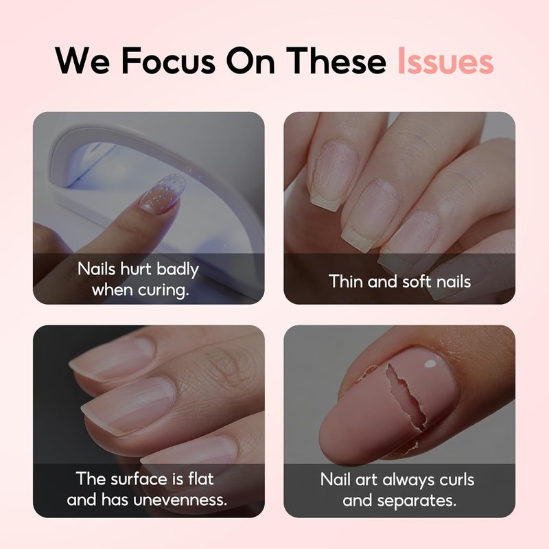 PEACECOLOR Builder Nail Gel Polish Set - 6 Colors for DIY Nail Extensions | Thickening Rubber Base Gel