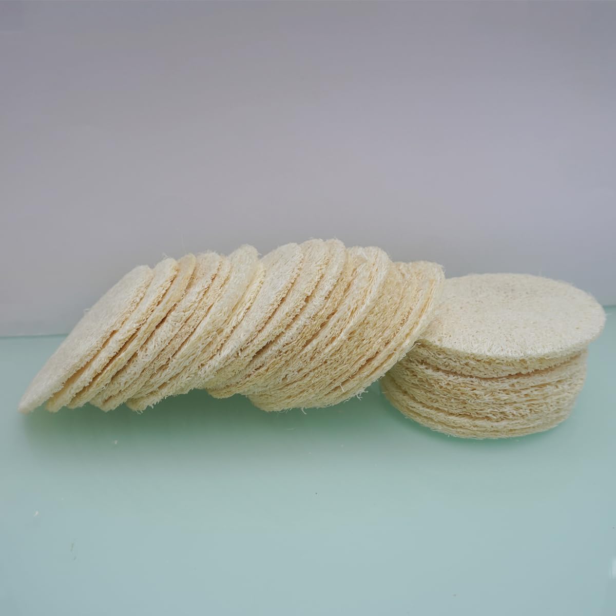 25-Pack Natural Loofah Exfoliating Face Pads - Gentle Facial Sponge & Scrubber for Daily Cleansing, Makeup & Dead Skin Removal - 100% Organic, Biodegradable & Travel-Friendly