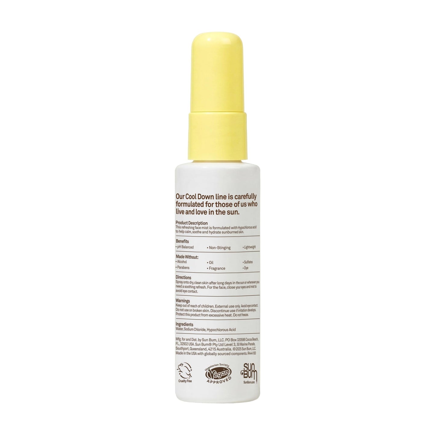 NEW Sun Bum Hypochlorous Acid Mist - Hydrating After Sun Mist to Cool and Soothe - Made for Sensitive Skin - Vegan - pH Balanced - Non-Stinging - 2 oz