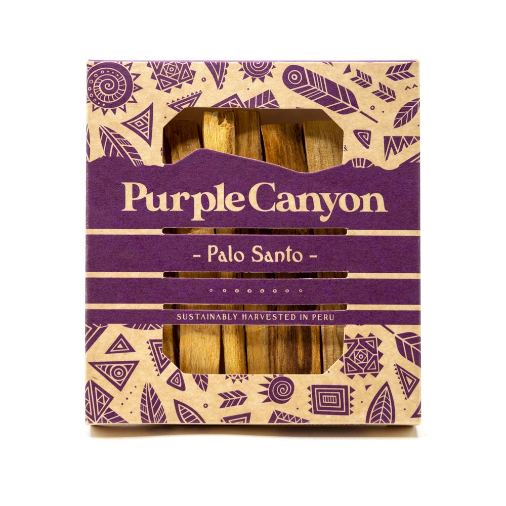 Purple Canyon Palo Santo Incense Sticks - 8 Pack | Sustainably Harvested Natural Incense for Smudging, Meditation, Cleansing, and Stress Relief