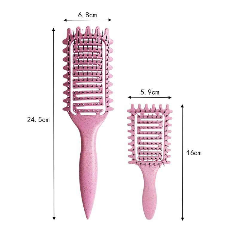 Skiennix Curl Defining Brush - Vented Detangling Hair Brush for Wet & Dry Styling | 2-Piece Set in Green