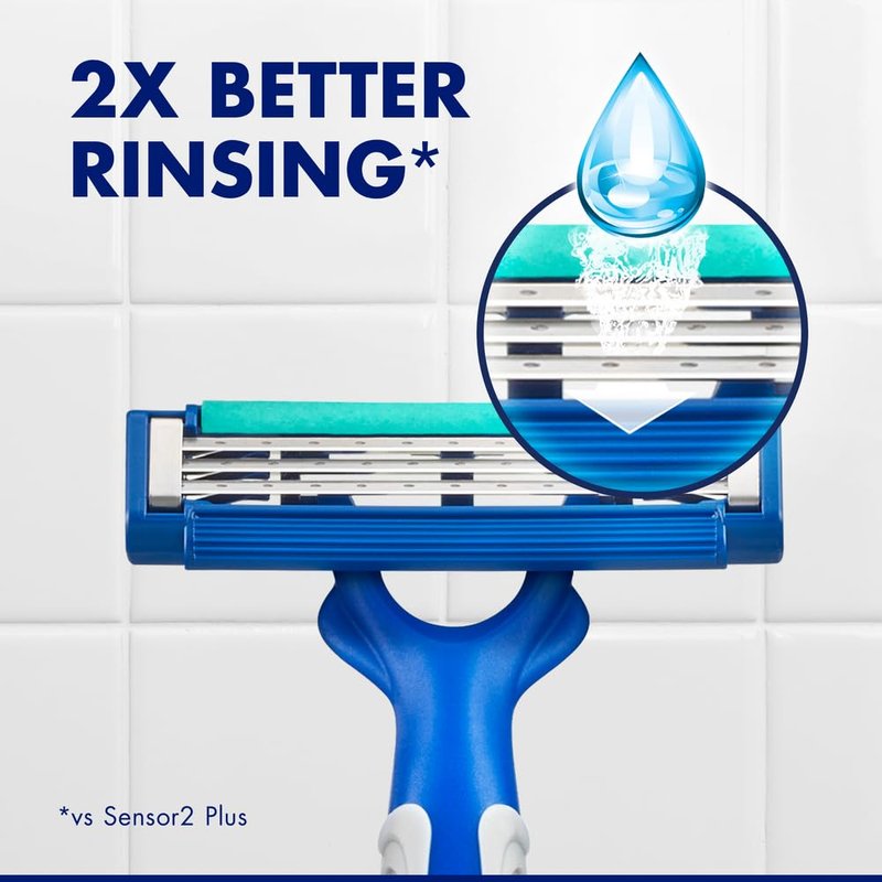 Gillette Sensor3 Simple Men's Disposable Razors, 8 Count