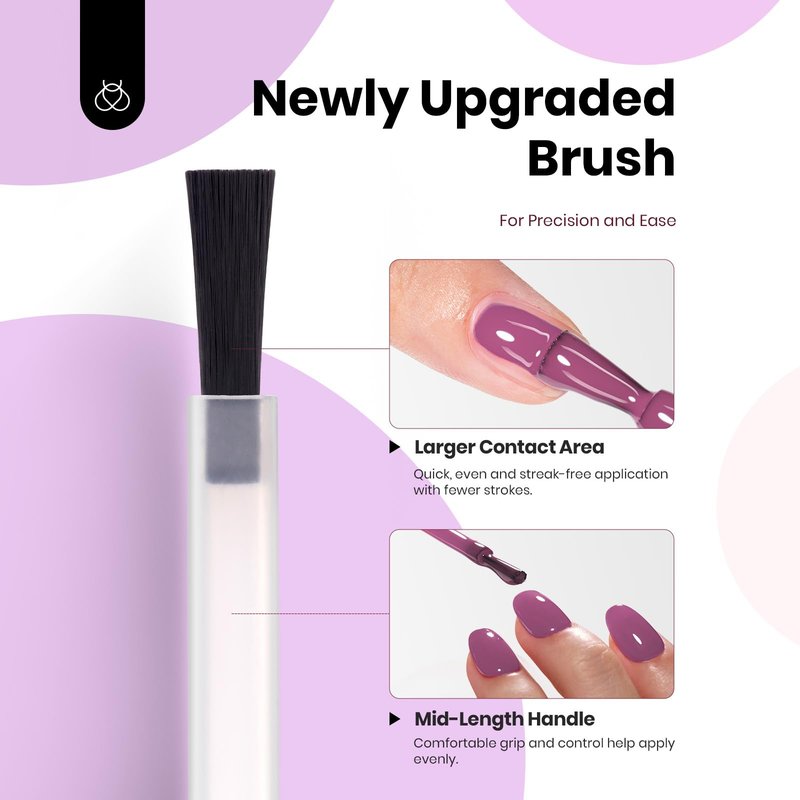 Beetles HEMA-FREE Gel Polish Set - 6 Colors 15ML Full Size Baby Pink Purple Gel Nude Pink Summer Colors Gel Polish Kit Soak Off Uv LED Nail Lamp DIY Home Manicure Salon Serene Afternoon