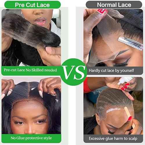 20 Inch Glueless Wigs Human Hair Deep Wave Lace Front Wigs Human Hair 180% Density Pre Plucked Pre Cut Glueless Wig 7x5 Lace Closure Deep Curly Human Hair Wigs for Women