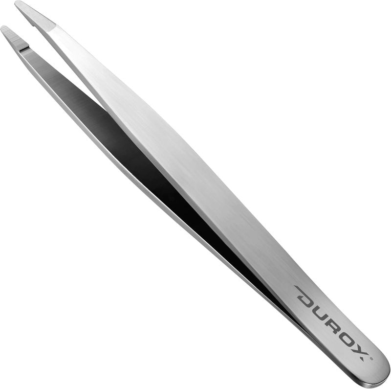 Round Tip Tweezers for Women - Precision Stainless Steel Eyebrow & Chin Hair Removal | Blunt Tip Design