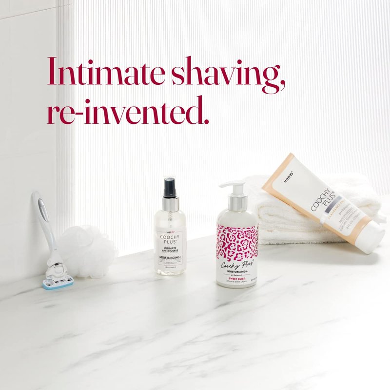 IntiMD Coochy Plus Intimate Shaving Complete Kit - Sweet Bliss & Organic After Shave Protection Soothing Moisturizer Mist - Antioxidant Formula Prevents Razor Burns, Itchiness & Ingrown Hair