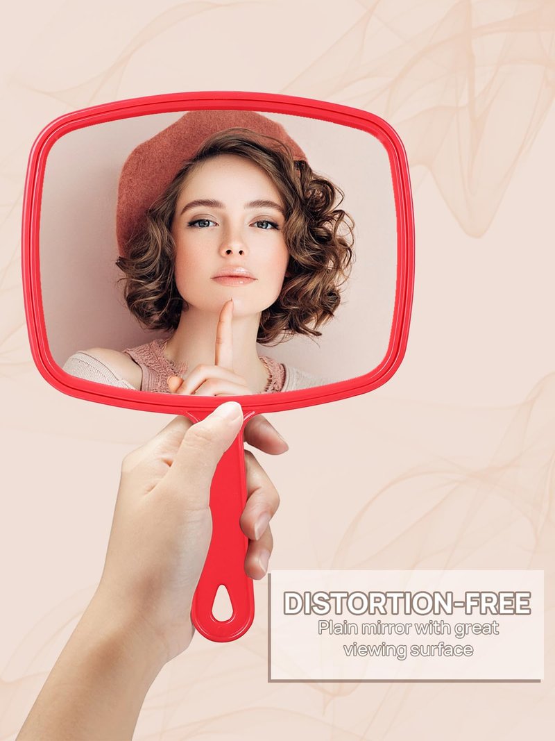 OMIRO Hand Mirror, Handheld Mirror with Handle, American Old Glory Red
