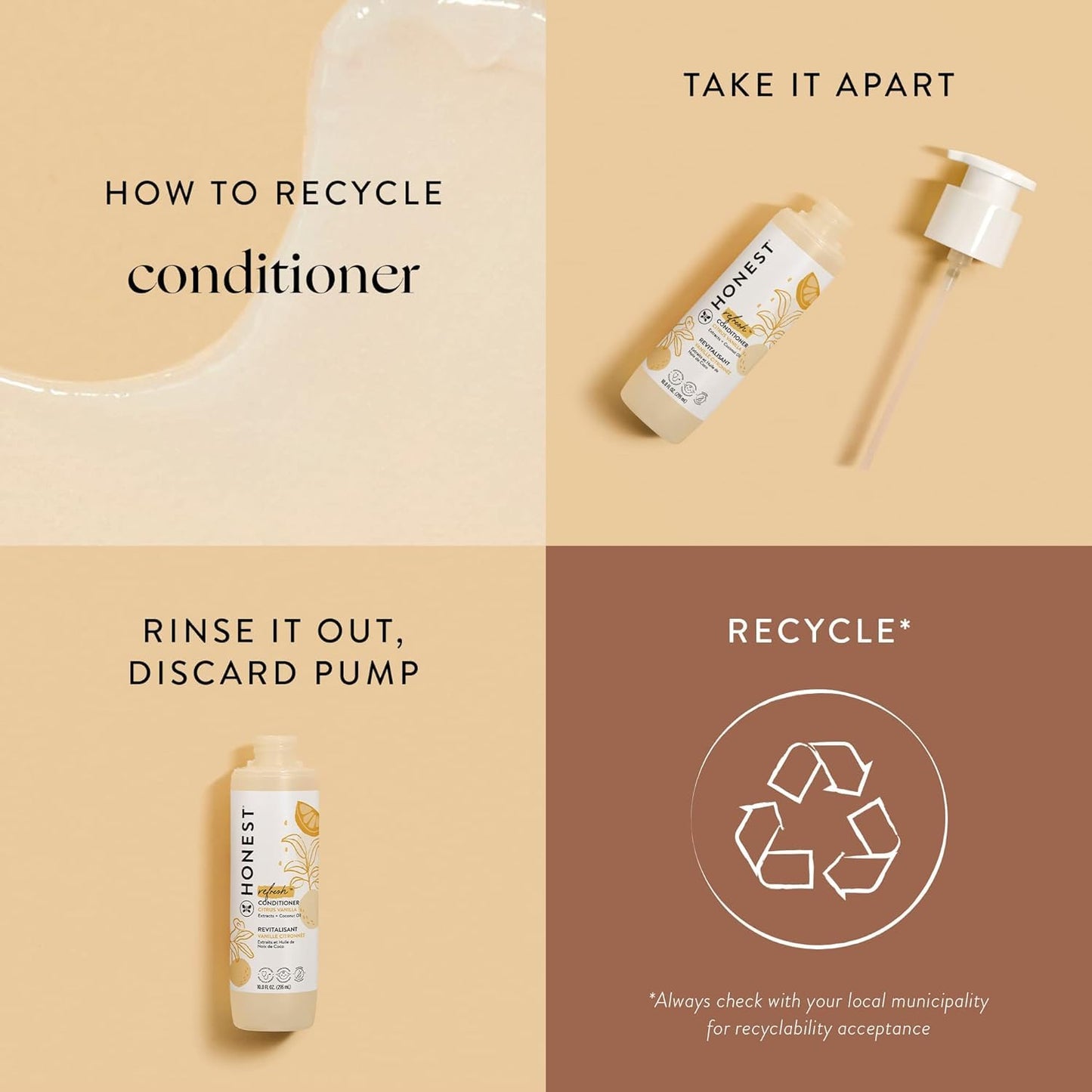 The Honest Company Silicone-Free Conditioner, Gentle Tear-Free, Hypoallergenic, Baby Hair Care with Naturally Derived Ingredients, Citrus Vanilla Refresh, 10 fl oz