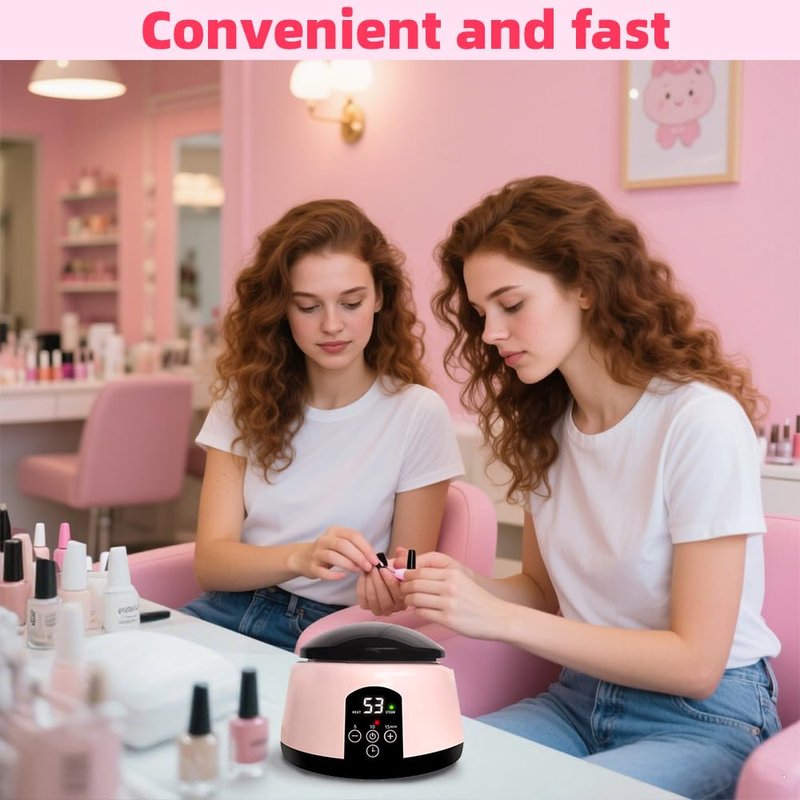 WBHLDM Electric Nail Soaking Bowl- Fast Soak Off Acrylic Nail Remover & Steamer, One-Handed Gel Polish Soaking Off Device for Home and Salon Use (Pink)