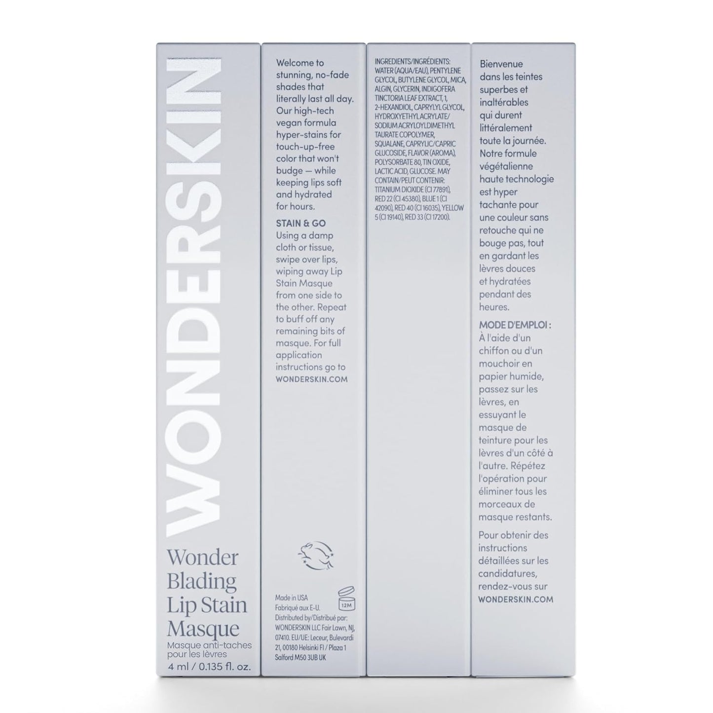 Wonderskin Wonder Blading All Day Lip Stain Peel Off Masque and Reveal Kit - Long Lasting, Waterproof Red Lip Tint, Transfer Proof Natural Makeup Stain Kit (Divine)