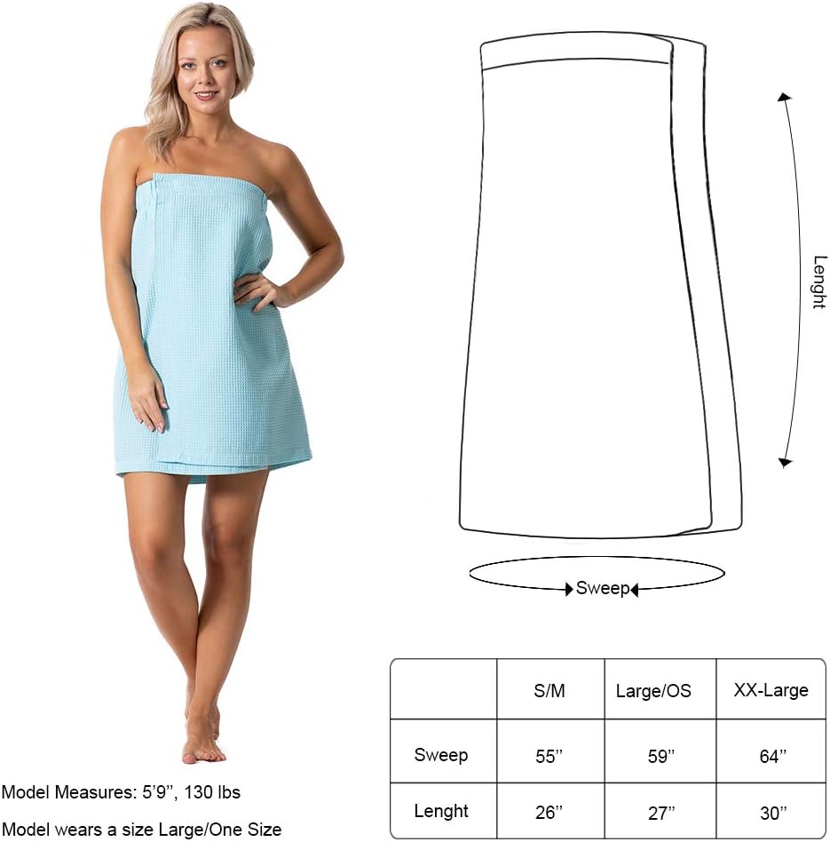 Turkish Linen Waffle Spa Body Wrap - Adjustable Closure for Women | Luxurious Comfort