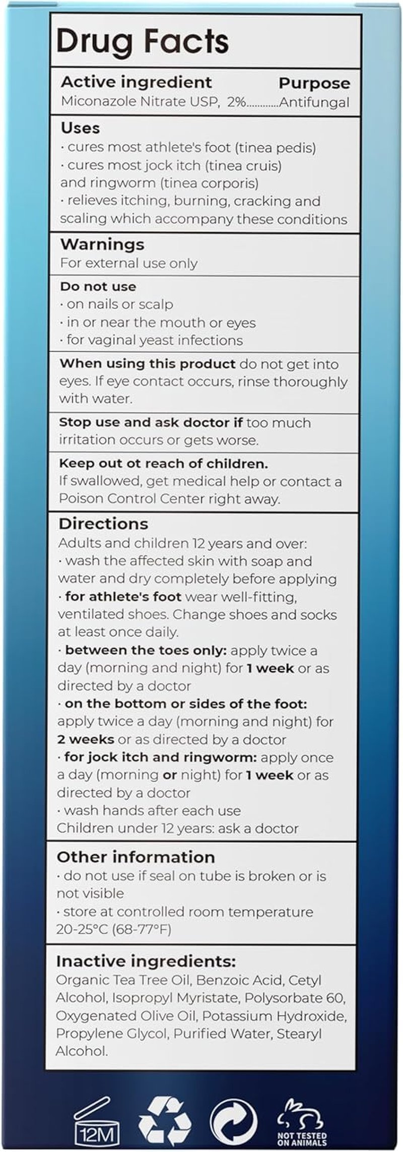 Foot Cream | Athleteβs Foot Cream for Cracked Heels, Dry Skin & Itchy Feet | Relieves Itching, Burning & Redness | Antifungal Treatment Helps with Nail Fungus, Jock Itch & Ringworm | 4.05 fl oz