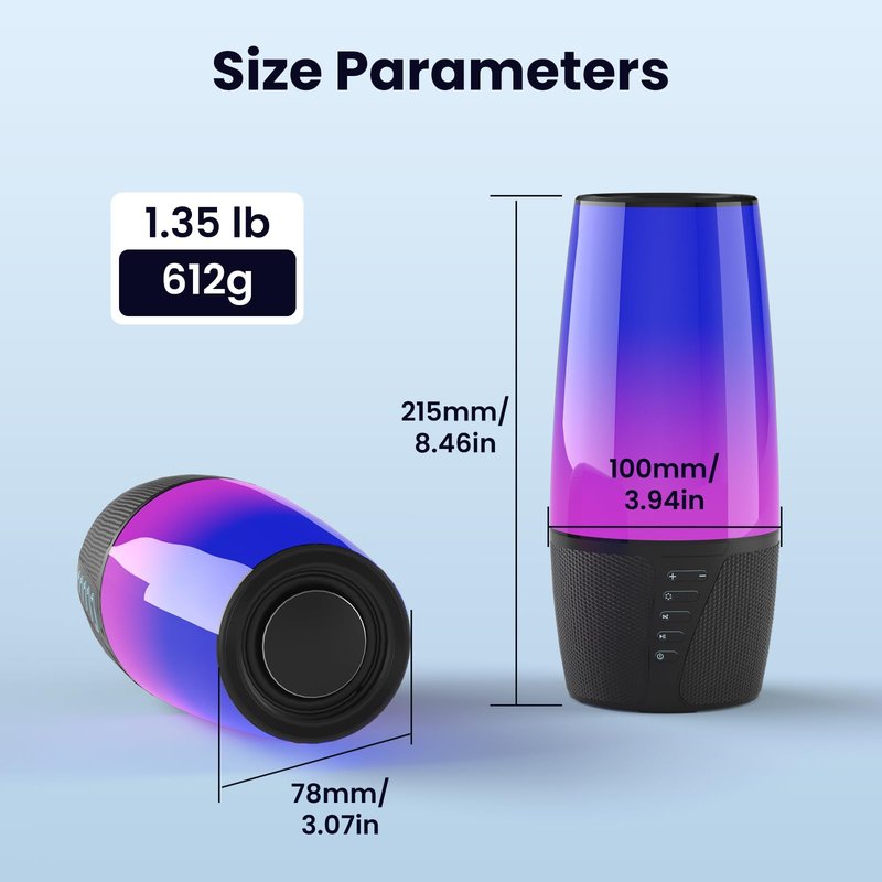 Ooyi Bluetooth Speaker with Lights 40W 360° Stereo, Bluetooth 5.3 (100ft), IPX6 Waterproof, 9 Color LED, 12H Playtime (5600mAh) - Home/Outdoor/Party/Beach, Ideal Birthday (Colorful)